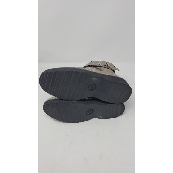 Women's Michael Kors Vivia Nickle Metallic Buckle Lace Leather Combat Boot - Picture 6 of 10